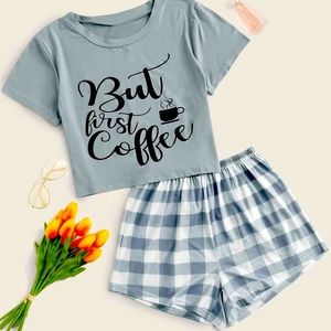 Plaid Graphic PJ Set